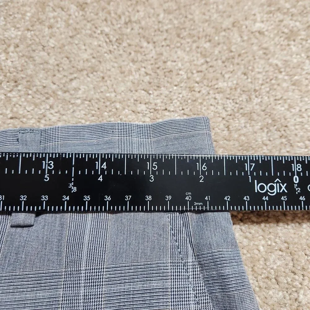 Banana Republic Dress Pants Men 32X30(29) Gray Plaid Straight Leg